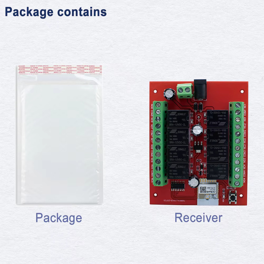 Scimagic-RC 8-Kanal WLAN-Relaismodul für Tuya Smart Home Automation, DC 12V 24V, Rot - Bild 5