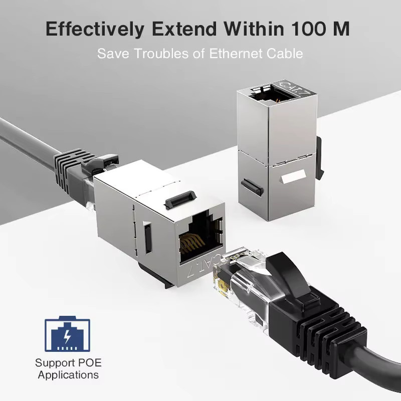 ZoeRax Cat7 Keystone Jack Inline-Koppler für Ethernet LAN Kabelverlängerung, abgeschirmter RJ45 8P8C Stecker für 10 Gbit/s Datenübertragung - Bild 5