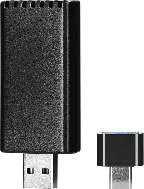 VehicleKit Kabelloser CarPlay Adapter mit USB-A und USB-C Anschluss, Plug & Play, Schwarz - Bild 1
