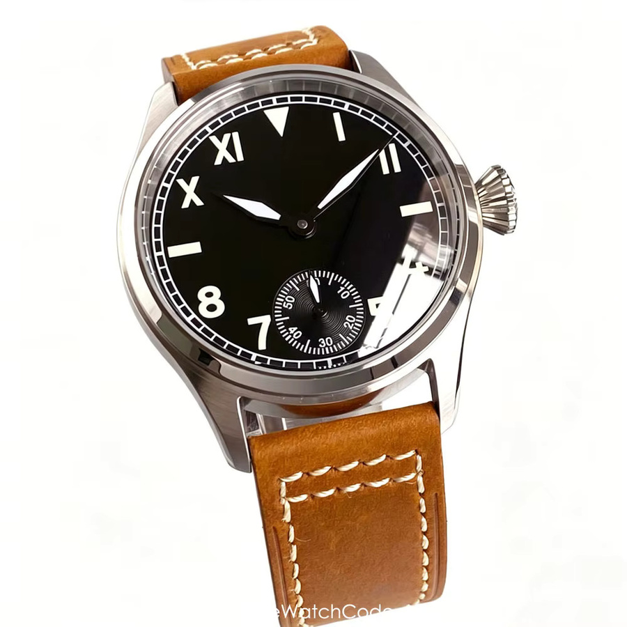 Tandorio Pilotenuhr, Handaufzug, Edelstahl, 42 mm, Herren - Bild 5