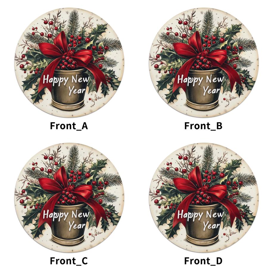 VIKAMA 4-teiliges Tischset mit weihnachtlichem Schleifen-Design für deine Tischdekoration - Bild 2
