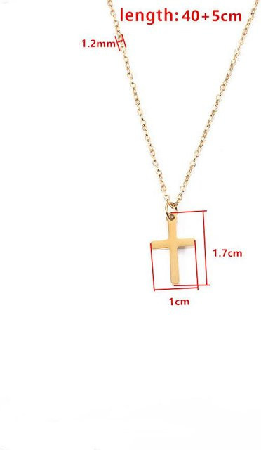 Global Finds Halskette mit Kreuz Anhänger, Gold, Titanstahl, Damen - Bild 1