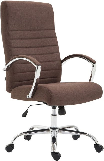 TPFLiving Bürostuhl Vallon aus Stoff in Beige mit Armlehnen und Rollen - Bild 1