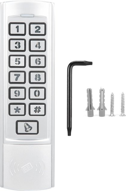 GoolRC RFID Zutrittskontrolle mit integriertem Kartenleser und hintergrundbeleuchteter Tastatur aus Metall in Weiß, 13,56MHz, Wiegand26 - Bild 1