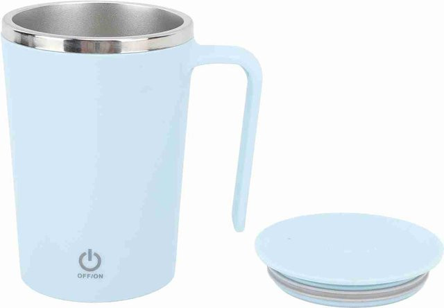 Selbstrührende Kaffeetasse von Fishine in Weiß, magnetisch und USB wiederaufladbar, isoliert aus Edelstahl, 350ml - Bild 1