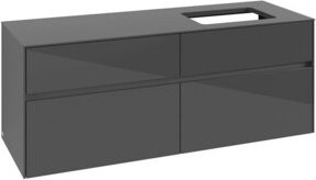 V&B Waschtischunterschrank Collaro in Glossy Grey mit Waschbeckenanschluss rechts, B/T/H: 140 x 54,8 x 50 cm - Bild 1