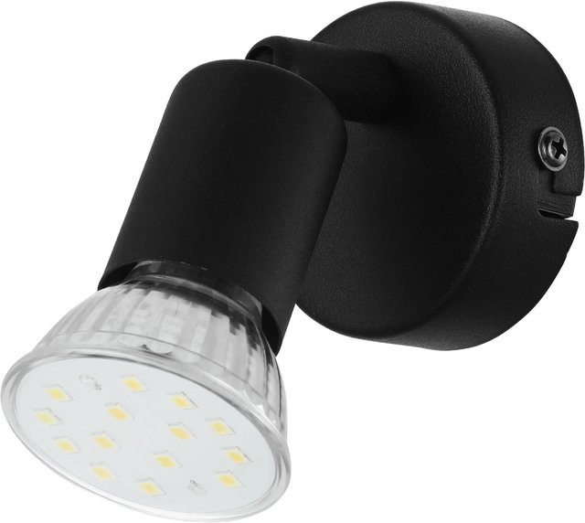 Eglo Spot Buzz LED 1-flammige Wandleuchte Schwarz mit GU10 Reflektor, Durchmesser: 6 cm - Bild 1