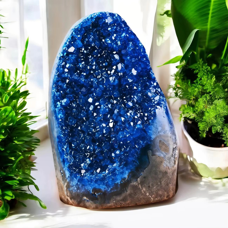 CrystalHola Blauer Kristallcluster im Boho-Stil als organische Dekoration für dein Zuhause oder Büro - Bild 2