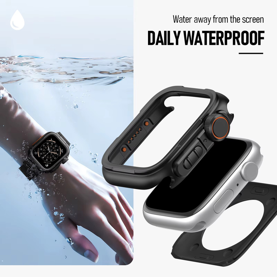 Metallabdeckung für Apple Watch, Schwarz, Unisex - Bild 4
