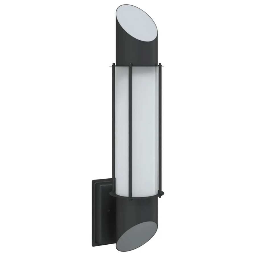 vidaXL Außenwandleuchte aus Edelstahl und Kunststoff in Schwarz mit E27 Fassung und IP44 Schutzklasse für Garten, Einfahrt und Veranda (H: 40,0 cm, B: 14,0 cm, T: 10,5 cm) - Bild 2