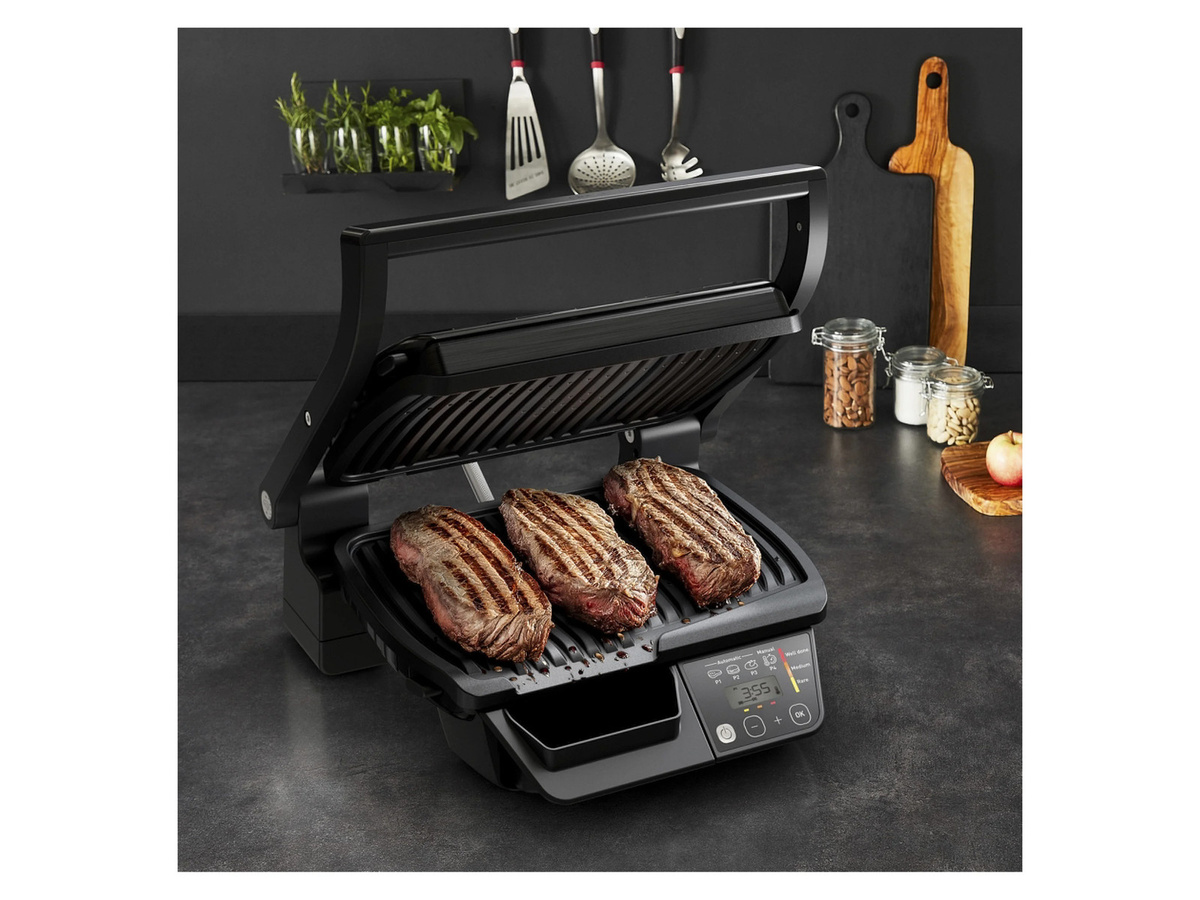 Tefal OptiGrill GC7P08 Kontaktgrill in Schwarz mit Digitaldisplay und 2000 W Leistung - Bild 2