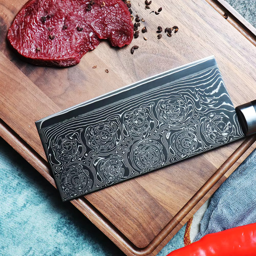 JUMCSONG Küchenmesser Cleaver in Schwarz mit 19,05 cm Klingenlänge - Bild 3