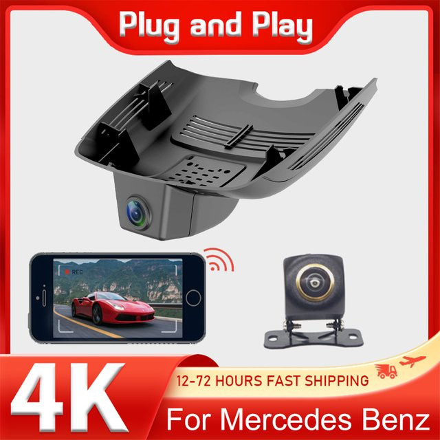 CARBAOHUI 4K Dash Cam mit WIFI für Mercedes Benz CLS W218 2012-2018, Auto Dashcam Recorder Vorne und Hinten, Schwarz - Bild 1