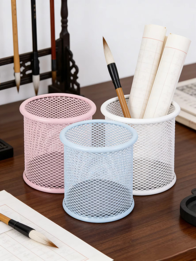 Deli Metall-Stifthalter als multifunktionaler Schreibtisch-Organizer in Bunt und Blau - Bild 2