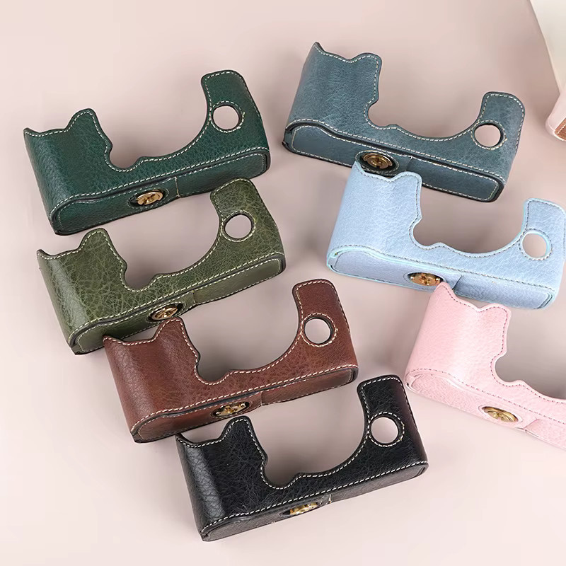 Fujifilm Retro Leder Kamera-Schutzhülle Halbe Case für X-T10 XT20 XT30 X-T30II XT30III in Grün - Bild 3