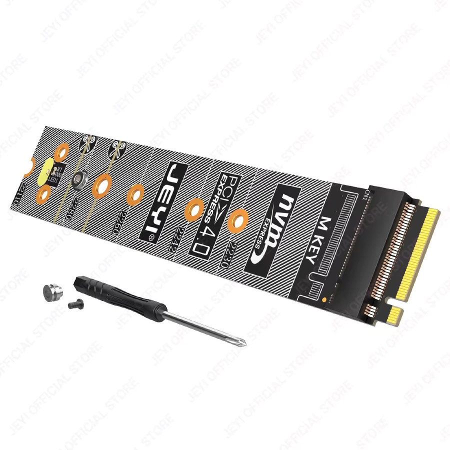 JEYI M.2 NVMe SATA Schutz PCB Board Konverter PCIe 4.0 SSD Adapter für 2280 auf 22110, Schwarz - Bild 1