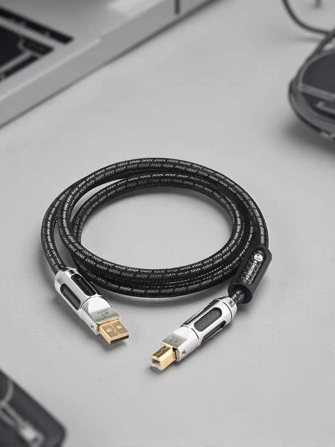 ATAUDIO HiFi USB DAC Audiokabel mit 6N OCC Versilberung Typ A auf Typ B und Typ C Varianten in Silber - Bild 3