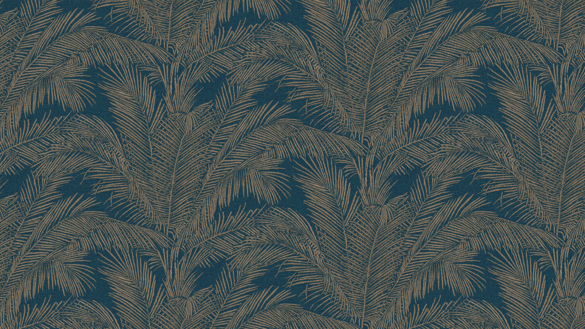 Arte International Wallpaper Maui Botanisches Floral Design in Prussian Blue Waschbare Vinyl Tapete für Wohnzimmer und Schlafzimmer - Bild 2