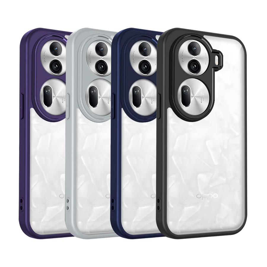 Stoßdämpfende Silikon-Schutzhülle für OPPO Reno 11 und Reno 11 Pro, transparente matte Handyhülle mit harter Rückseite - Bild 2