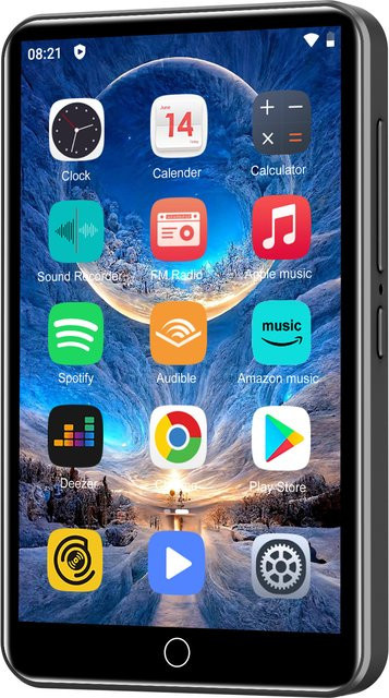 ZAQE MP3-Player mit Android 9.0, 16GB/80GB Speicher, Bluetooth, WLAN und 4,0-Zoll-Display in Schwarz - Bild 1