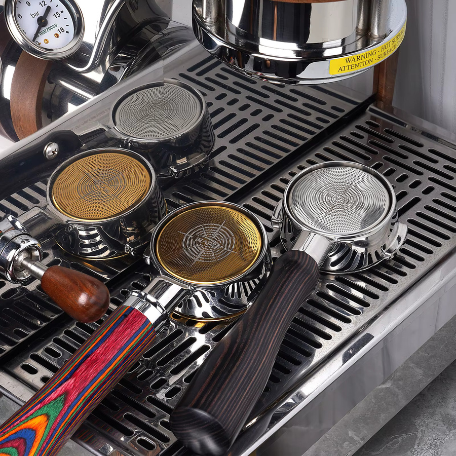 IKAPE Präzisions-Kaffeefilterkorb Matrix aus Edelstahl in Silber für bodenlosen Siebträger - Bild 3