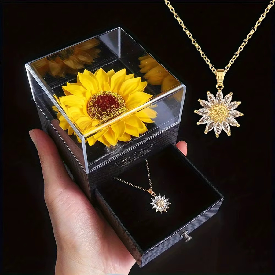 Sonnenblumen-Halskette, Gold - Bild 3
