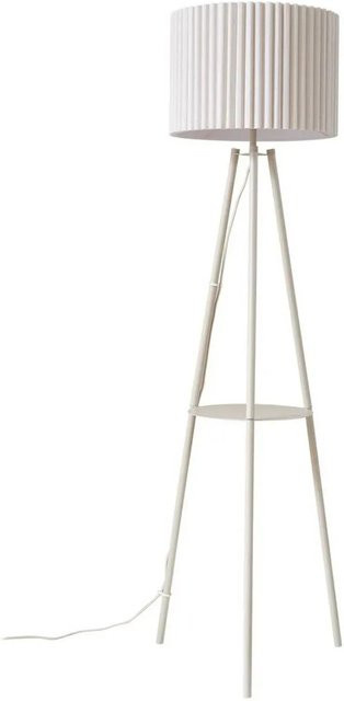 Lindby Stehlampe Libbie Tripod in Creme, Skandinavisches Design aus Textil und Metall, Höhe: 155 cm - Bild 1