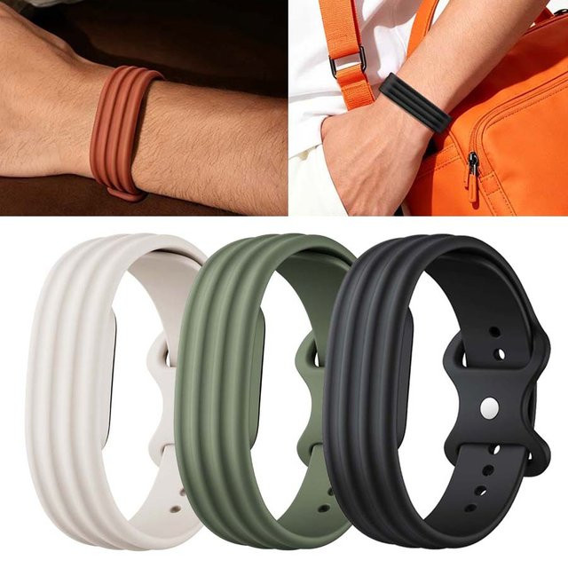 TAMISTER Uhrenarmband Silikon, Google Fitbit Air, Schwarz, Unisex - Bild 1
