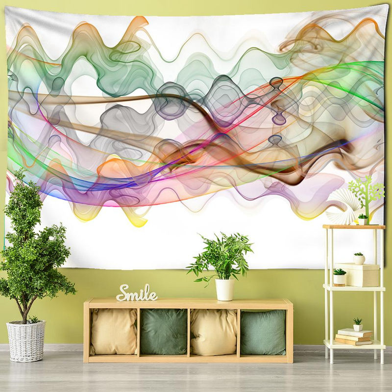 Super Six Wandbehang Psychodelische Boho Tapisserie Abstrakt Mehrfarbig B: 95 cm, H: 70 cm - Bild 2
