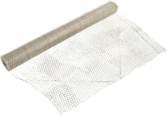 Verzinkter 6-Eck-Geflecht Drahtzaun aus Stahl in Silber, Höhe: 1 m, Länge: 25 m, Maschenweite: 25 mm, Drahtstärke: 0,8 mm - Bild 1