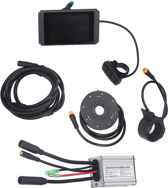 Igeteck Elektrofahrrad Controller Kit mit LCD8H Display und 1 zu 2 Kabel, wasserdicht, Schwarz, für 250W bis 350W Motoren - Bild 1