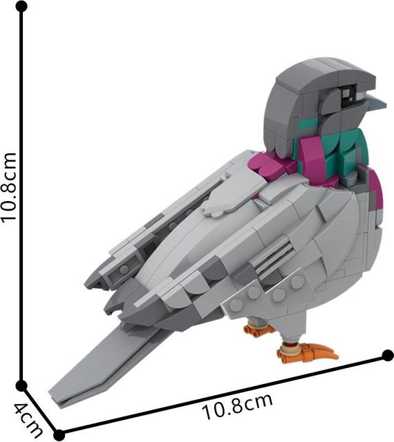 Gobricks Felsentaube, Bausteine, Grau - Bild 1