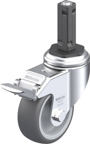 Blickle LKRA-PATH 80G-11-FI-EV12 Lenkrolle mit Feststeller in Grau und Silber, Rad-Durchmesser: 80 mm, Tragfähigkeit: 120 kg - Bild 1