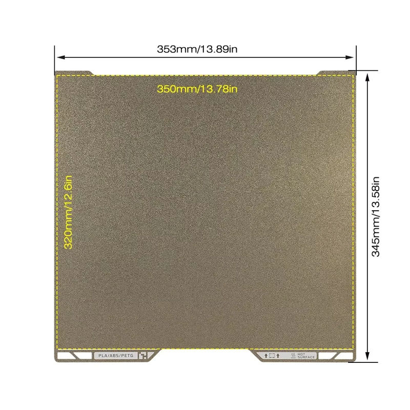 Bambu Lab Magnetische PEI-Druckplatte für FDM-Drucker, doppelseitige Federstahlfolie, Schwarz, B: 350 mm, T: 320 mm - Bild 5
