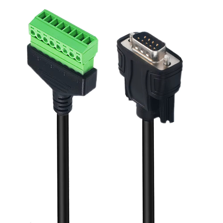 BSN DB9 auf 8-Pin Anschlussklemme Verlängerungskabel für Analogsignal, Schwarz, Länge: 15 cm - Bild 3