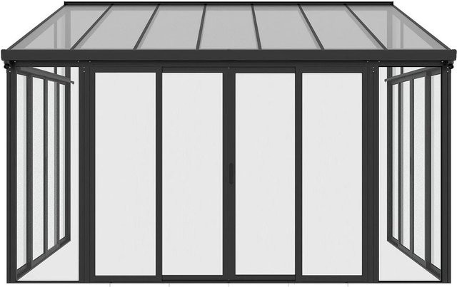 Selbsttragende Pergola Mathilda von Vente-unique in Anthrazitgrau mit UV-Schutz aus Aluminium und Polycarbonat, Breite: 426 cm - Bild 1