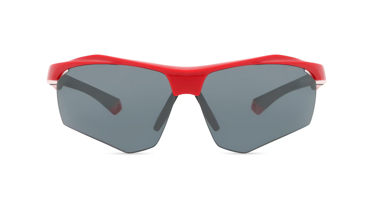 Polaroid 207374 Sonnenbrille Halbrand, Eckig, Kunststoff, Herren, rot, grau - Bild 1