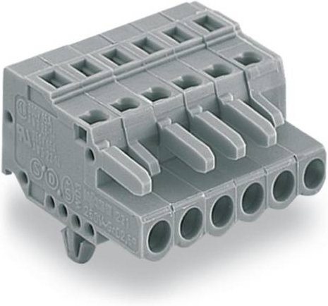 WAGO Buchsengehäuse-Kabel 231-115/008-000 mit 15 Polen und 5 mm Rastermaß in Grau, 25 Stück - Bild 1