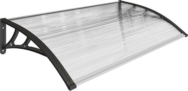Outsunny Pultvordach für die Haustür als Regenschutz und Sonnenschutz mit UV-Schutz, Schwarz, B/T/H: 110 x 60 x 18 cm - Bild 1