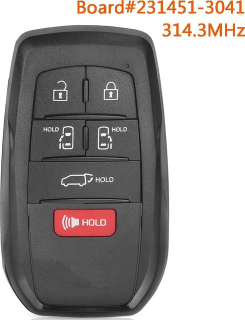 DIYKEY Smart-Remote-Schlüsselanhänger für Toyota Sienna 2021 bis 2025, Farbe: Schwarz, Frequenz: 314,3 MHz, Modell: 231451-3041 HYQ14FBX - Bild 1