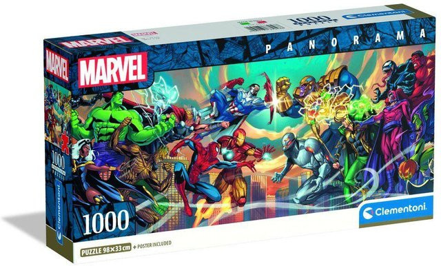 Marvel Helden vs. Schurken, Panorama-Puzzle, 1.000 Teile - Bild 1