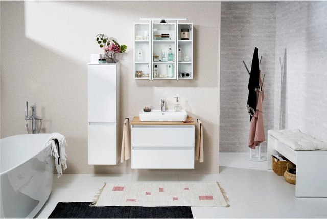 Pelipal Badezimmer-Set Quickset 360 mit Keramik Aufsatzbecken und Waschtischunterschrank in Weiß Glanz, B/H/T: 78 x 200 x 50 cm - Bild 1