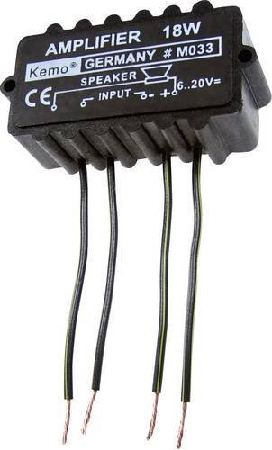 Kemo M033N Mono-Verstärker Baustein in Schwarz mit 9 V/DC, 12 V/DC, 18 V/DC, 20 V/DC, 18W und 4Ω - Bild 1