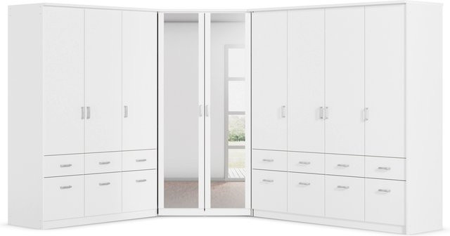RAUCH Eckschrank Bremen 9-türig in Alpinweiß mit Spiegel und Schubladen für dein Schlafzimmer - Bild 1