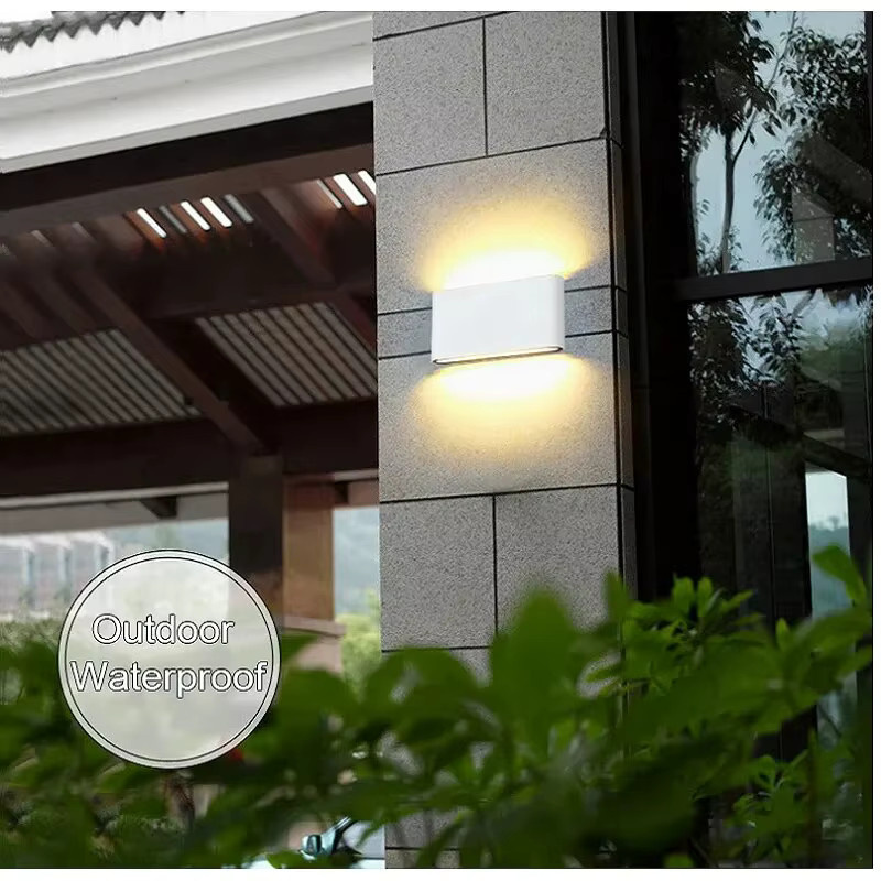 Feimefeiyou Minimalistische LED Außenwandleuchte in Weiß mit Warmweißem Licht für Garten, Balkon und Schlafzimmer - Bild 2