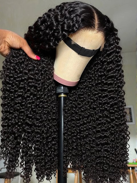 AMYTUD Deep Wave Echthaarperücke, 13x4 Lace Frontal, 250% Dichte - Bild 1