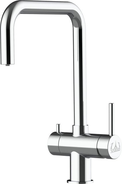 VIZIO 3-Wege Küchenarmatur aus Edelstahl mit 360 Grad schwenkbarem Auslauf in Silber Hochglanz Poliert - Bild 1