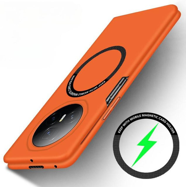 MagSafe kompatible rahmenlose Schutzhülle für Huawei Honor Magic V3 und Honor Magic V2 aus hartem PC in Orange - Bild 1