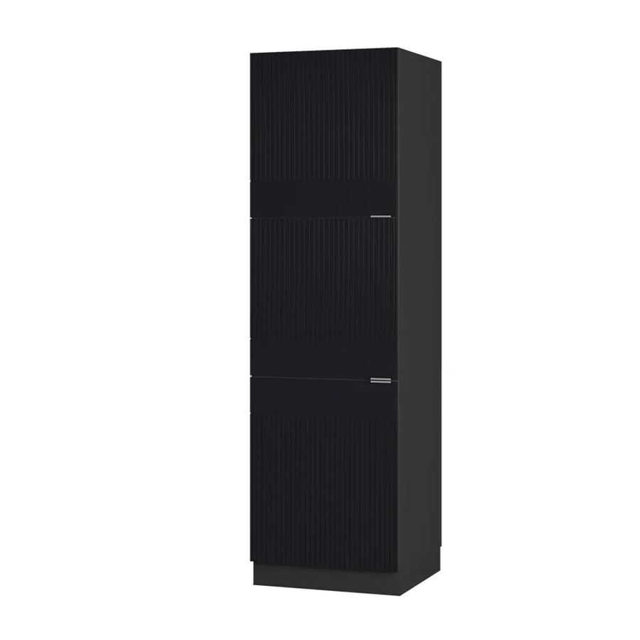 Vicco Vorratsschrank Fame-Line Küche Anthrazit Schwarz gestreift B: 60 cm, H: 206 cm, T: 64,03 cm - Bild 3