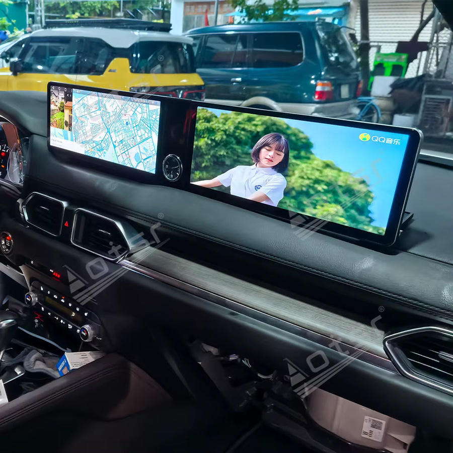 Aotsr Multimedia Autoradio mit 12,3 Zoll Display für Mazda CX-5 (2017-2025) inklusive Dual Qualcomm CarPlay, Android Auto und GPS Navigation, Schwarz - Bild 3